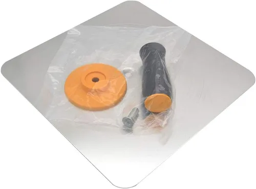 Vista 3 de Halcón de enlucido de aluminio con mango de agarre suave, soporte para tablero de mortero de yeso herramienta de enlucido para cemento, mortero