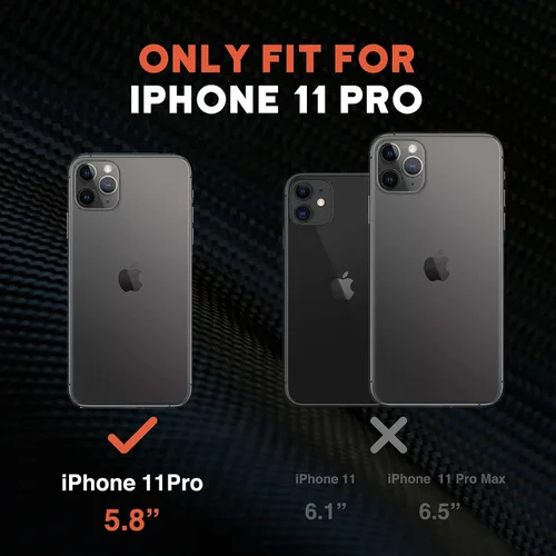 Vista 2 de NTG Funda protectora diseñada para iPhone 11 Pro de 1ª generación, resistente, ligera, delgada, a prueba de golpes, para iPhone 11 Pro de 5.8 Negro
