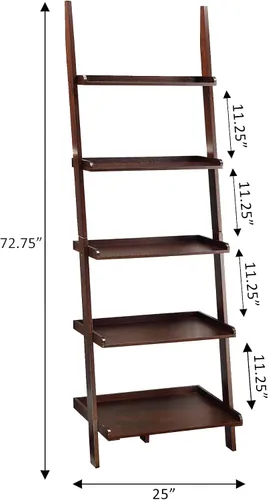 Vista 30 de Escalera para librero. De Convenience Concepts American Heritage, Madera Sólida, Negro