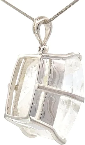 Vista 5 de Collar con colgante de cuarzo de manifestación de Stones Desire, Piedra Plata esterlina