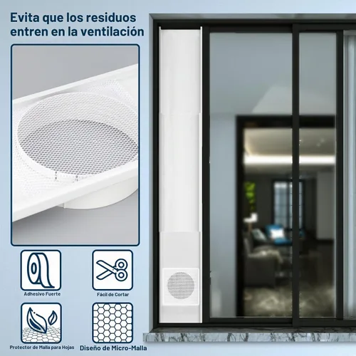Vista 5 de Kit de sellado de ventana de CA portátil, protector de pantalla de malla, ajuste universal para la mayoría de placas de sellado de ventana