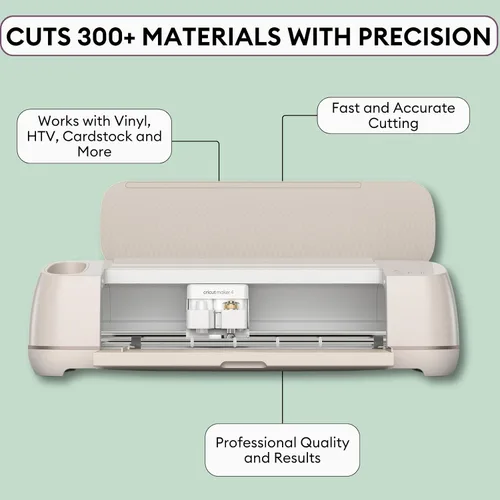 Vista 6 de Cricut Maker 4 Kit de inicio para principiantes, máquina de corte inteligente con vinilo y planchado (HTV), herramientas y materiales para Hojas