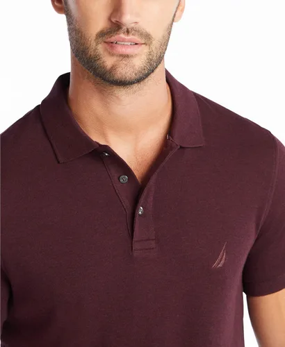 Vista 4 de Nautica Polo de algodón suave liso de manga corta para hombre