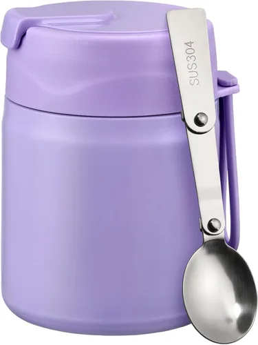 Vista 8 de Pawtong Termo para sopa de 17oz para alimentos calientes para niños, tarro de alimentos aislado al vacío con cuchara de acero inoxidable de boca