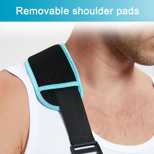Vista 2 de Inmovilizador de hombro para brazo, soporte de puño rotador, cómodo arnés médico para lesiones de hombro, brazo izquierdo y derecho, hombres