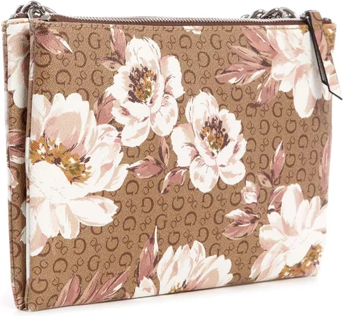 Vista 2 de GUESS Factory Beckley - Bandolera con doble cremallera, Moca