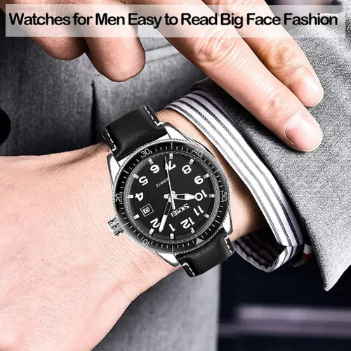 Vista 2 de SKMEI Relojes para hombre correa de cuero fácil de leer gran cara casual a la moda impermeable analógico vestido de cuarzo luminoso lujoso regalo