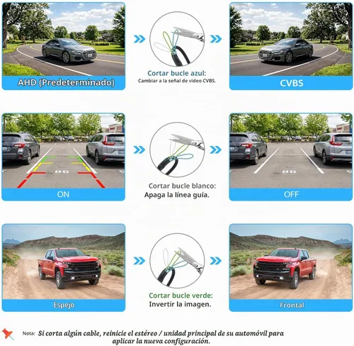 Vista 3 de ZEROXCLUB Cámara de respaldo con cable para placa de matrícula para automóvil, camioneta, SUV Negro