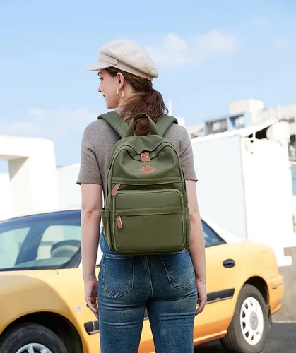 Vista 2 de Mochilas ligeras para niños, mochila escolar de lona, pequeñas mochilas de viaje para mujeres, niñas, niños, mochila para niños pequeños