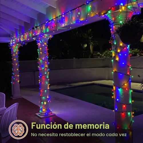 Vista 4 de QITONG Guirnalda de 500 luces LED de Navidad de 165 pies para exteriores, impermeable, luces multicolor con 8 modos, cable verde, luces parpadeantes
