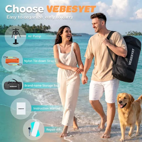 Vista 5 de Muelle inflable con rampa de agua, muelle flotante inflable antideslizante de 6 pulgadas de grosor para perros y adultos, plataforma flotante