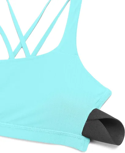 Vista 5 de CRZ YOGA Brasier para deportes de bajo impacto para mujer con tirantes sin varillas acolchado Yoga Bra Tops
