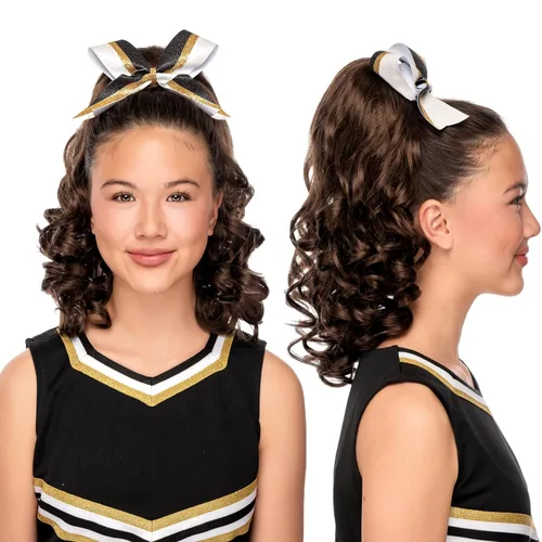 Vista 7 de Girly Curls Rizado Pieza de pelo de animadora de 16" para animación y baile (Ángel)