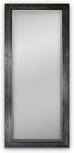 Vista 7 de Espejo de maquillaje rectangular, espejo de pared con marco de madera desgastada para decoración del hogar, se puede colgar de forma vertical u Negro