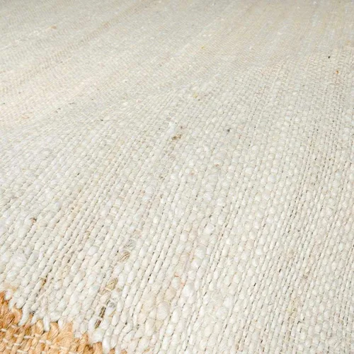 Vista 8 de Hauteloom Aphrodite JModern - Alfombra tejida a mano de yute de fibra natural, alfombra geométrica contemporánea a cuadros para sala de estar, Crema