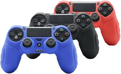 Vista 7 de CHINFAI PS4 Controller DualShock4 Skin Grip Anti-Slip Silicone Cover Protector Case for Sony PS4PS4 SlimPS4 Pro Controller with 8 Thumb Grips (Black)