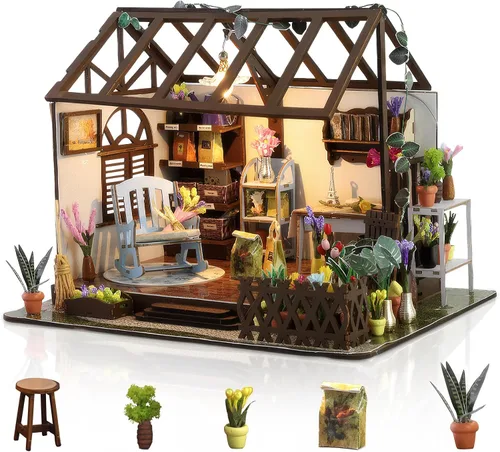 Vista 9 de Kit de casa en miniatura de bricolaje, kit de construcción de casa pequeña