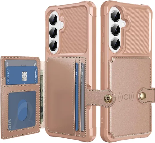 Vista 25 de Funda para Samsung Galaxy S21 Ultra con tarjetero, compatible con soporte magnético para automóvil, resistente a los golpes, resistente, suave, TPU
