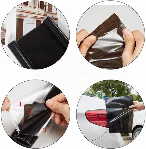 Vista 6 de TOMALL Película de vinilo oscuro negro de 78.7''x12'' para faros de coche, luz trasera, luces antiniebla, tinte autoadhesivo, calcomanías deportivas