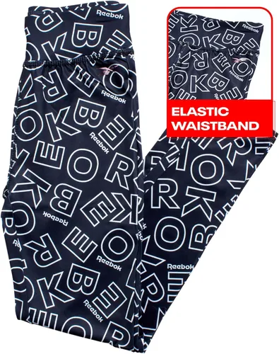 Vista 6 de Reebok Conjunto de pantalones y leggings para niña, 2 piezas, camiseta de manga larga con cuello redondo y pantalones de yoga, atuendo a juego