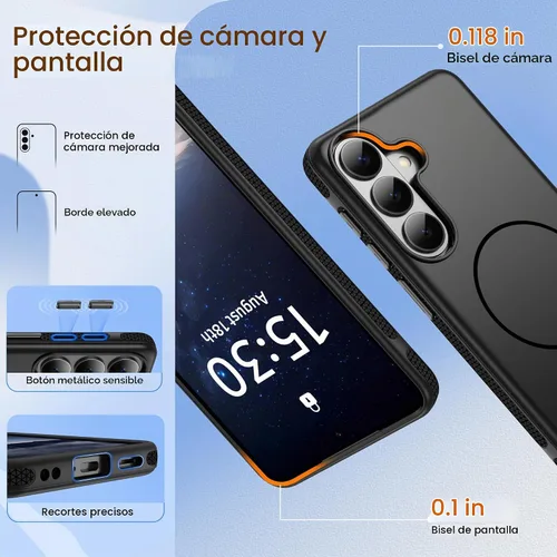 Vista 6 de Jshru Funda para Samsung Galaxy S26 Plus/Galaxy S25 Plus: para Galaxy S24 Plus [compatible con Magsafe] [2 protectores de pantalla HD] cubierta
