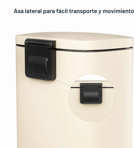 Vista 5 de Arlopu Cubo de basura de acero inoxidable de 8/13.2 galones, cubo de basura de cierre suave con cubo interior de plástico extraíble, a prueba