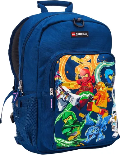 Vista 8 de Mochila escolar LEGO NINJAGO para niños, bolsa para libros, para viajes, para ir y venir, para el regreso a la escuela, para niños y niñas, Verde