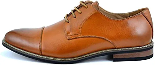 Vista 2 de DREAM PAIRS Bruno Marc zapatos de vestir a la moda de estilo italiano, modernos, formales, clásicos, zapatos oxford, con cordones, puntera vega