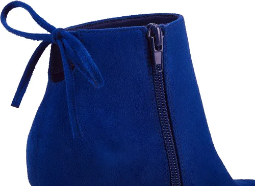 Vista 4 de Botines de tacón puntiagudo para mujer, botines de tacón de aguja con lazo y tiras para otoño