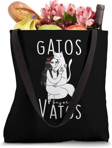 Vista 4 de Gatos before Vatos Funny Valentines Cats - Bolsa de mano española