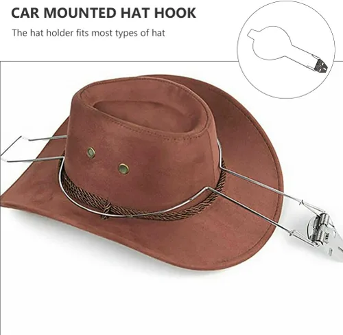 Vista 2 de 2 soportes para sombreros de vaquero para automóvil, de acero resistente, para colocar sobre el coche y camiones