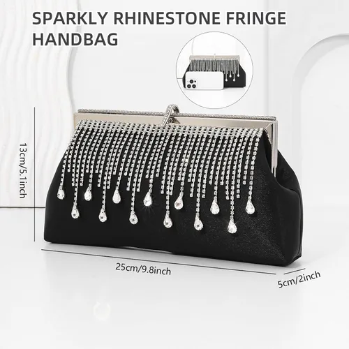 Vista 5 de JIAN YA NA Fashion Women Bridesmaid Lady Girl Bride Evening Clutch Bag for Prom Cocktail Party Wedding Engagement