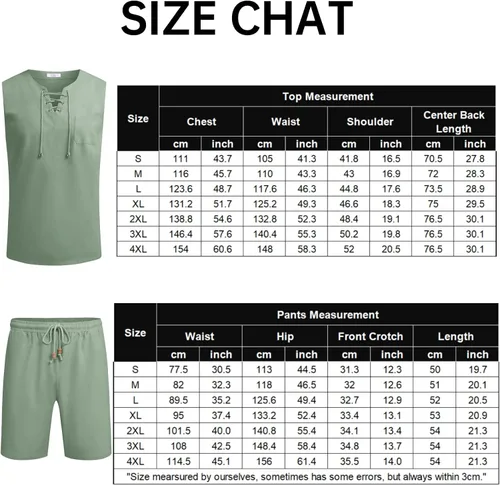 Vista 6 de COOFANDY Men Linen Sets Outfit Yoga Kilt Renaissance Medieval Viking Pirate Set
