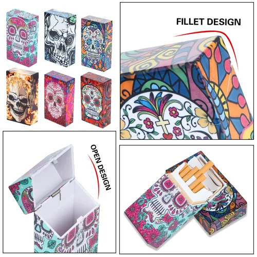 Vista 4 de Caja de cigarrillos-100's King Size Cigarrillo Case Skull Style Box (6 cajas) (100's-6boxes)