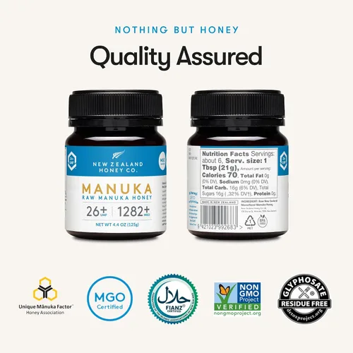 Vista 2 de New Zealand Honey Co. Miel de manuka cruda UMF 26+ MGO 1282+, certificado UMF /4.4oz