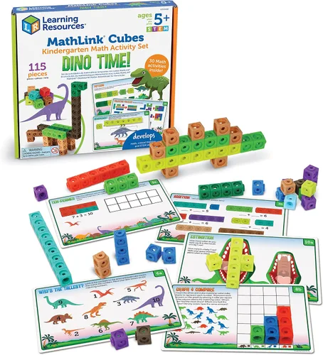 Vista 12 de Learning Resources MathLink Cubes Conjunto de Actividades de Matemáticas Tempranas - 115 Piezas, Edades 4+, Imprescindibles para el Aula