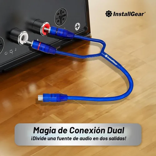 Vista 2 de InstallGear Paquete de 2, Adaptador Divisor RCA Blindado en Y de 1 pie – 1 Hembra a 2 Cables RCA Macho, Cable de Cobre Sin Oxígeno Duradero