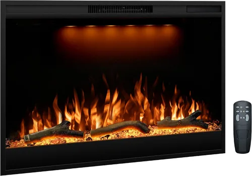 Vista 17 de Calentador eléctrico de troncos de chimenea de 25 pulgadas, juego de troncos de chimenea eléctrica independiente con control remoto y aplicación