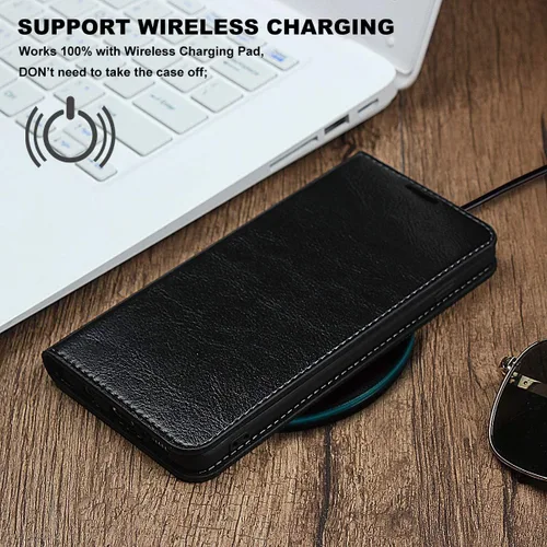 Vista 8 de iCoverCase Funda tipo cartera para Samsung Galaxy Note 20 Ultra con ranuras para tarjetas, función atril de cuero premium con función de atril