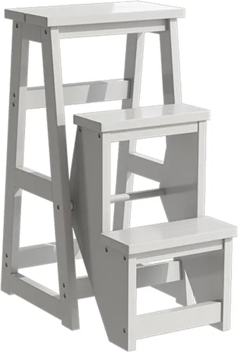 Vista 9 de Moderno taburete multifuncional para biblioteca, silla de biblioteca, silla plegable de madera para el hogar, carga máxima de 330.7 lbs Negro