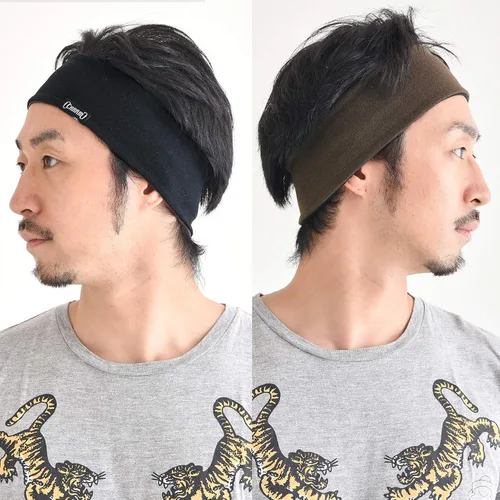 Vista 3 de Diadema deportiva para hombre que absorbe el sudor, algodón absorbente reversible, fabricado en Japón