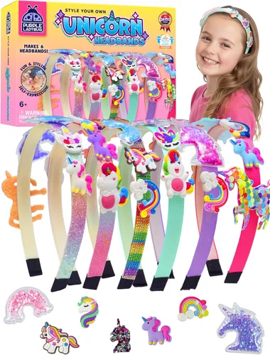 Vista 11 de PURPLE LADYBUG Diademas de sirena para niñas, grandes regalos para niñas de 5 años, manualidades creativas para niños de 4 a 8 años, artes