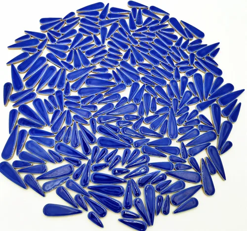 Vista 17 de Mosaico de cerámica de hojas de pétalos de gota de agua de 1.1 libras para manualidades, piezas de mosaico de cerámica en forma de lágrima