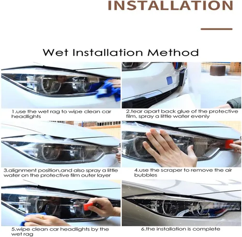 Vista 6 de JCAKES Adhesivo transparente de TPU para faros delanteros de automóvil, película protectora negra, para Mercedes Benz GLS Clase X167 2020-actual