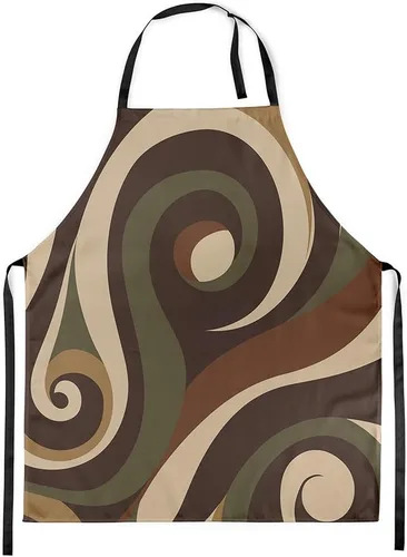 Vista 33 de Castle Fairy Delantal de cocina geométrico en espiral, moderno delantal impermeable con rayas simples para adultos (sin bolsillo), 31 x 26 pulgadas