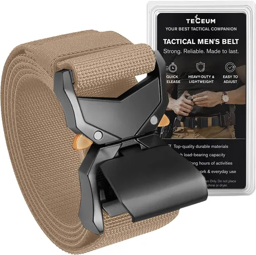 Vista 11 de TECEUM Tactical Belt – Heavy-Duty & Quick Release – Military, Work, Rigger, Duty & Utility Belt for Men