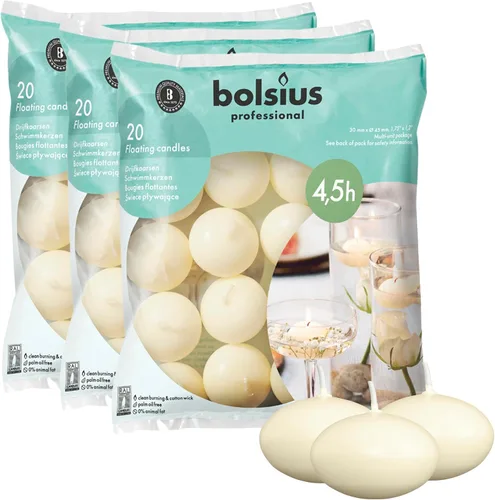 Vista 12 de BOLSIUS Velas flotantes sin perfume, marfil cremoso puro, juego de 20 unidades, sin humo, calidad europea, imbuye un ambiente impresionante