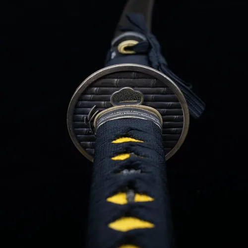 Vista 20 de Samurai Katana,1060 acero de alto carbono,Acero T10,Acero de Damasco,Aleación Tsuba,Mango de madera maciza