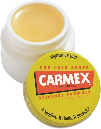 Vista 2 de Carmex Bálsamo labial hidratante, sabor original, tarro de 0.25 onzas, 12/caja (LIL62458)