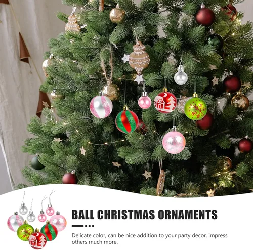 Vista 4 de LUOZZY 44 bolas colgantes para árbol de Navidad, adornos de bola de Navidad de plástico, colgante de bola de Navidad